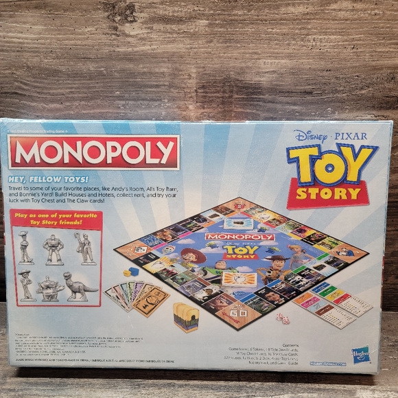 TOY STORY MONOPOLY Disney Pixar Board Game 2018 Woody Buzz Rex - Picture 2 of 2